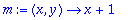 m := proc (x, y) options operator, arrow; x+1 end proc