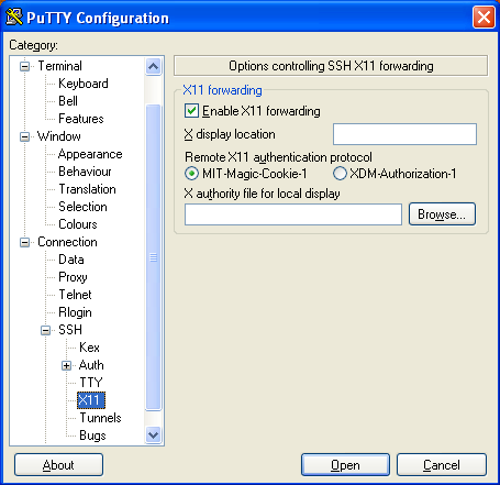 PuTTy X11