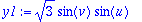 y1 := 3^(1/2)*sin(v)*sin(u)